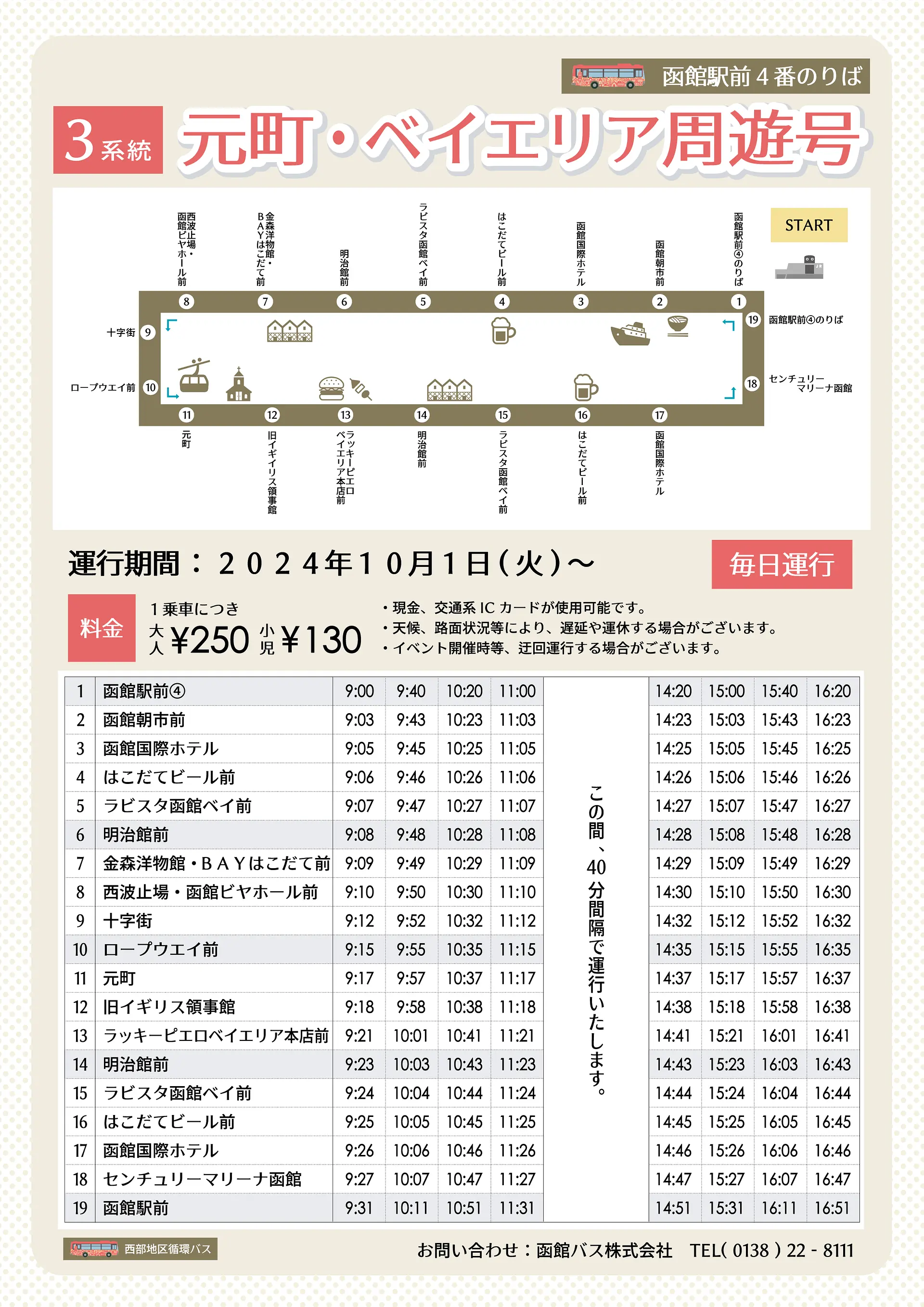 函館 市 内 バス 販売 時刻 表